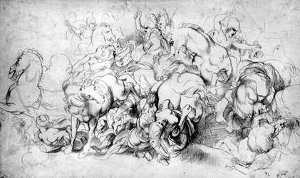 Die Schlacht zwischen den Griechen und den Amazonen, ca. 1602-04